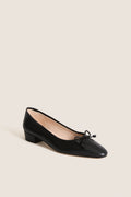 Black Leather Bree Ballet Flats