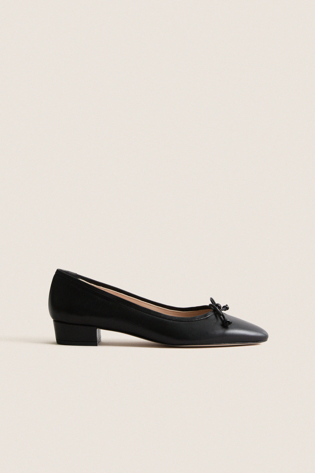 Black Leather Bree Ballet Flats