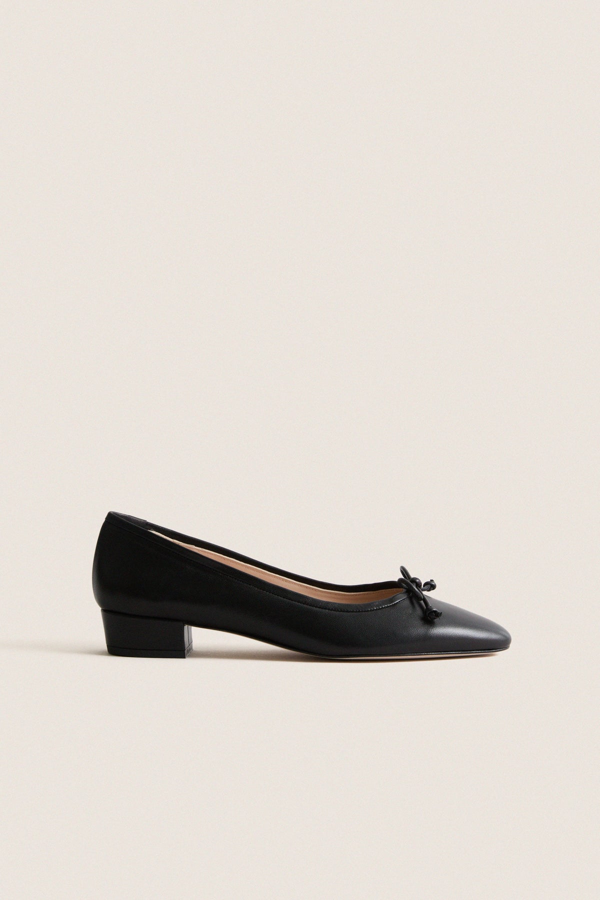 Black Leather Bree Ballet Flats