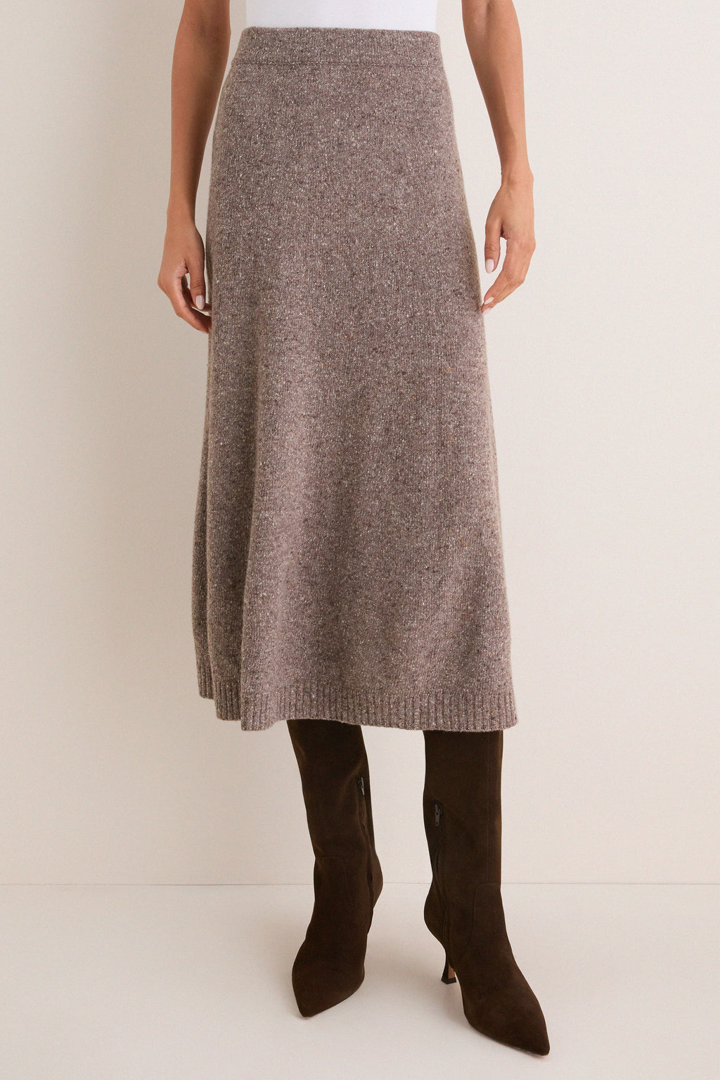 Hazelnut Aloa Knitted Skirt