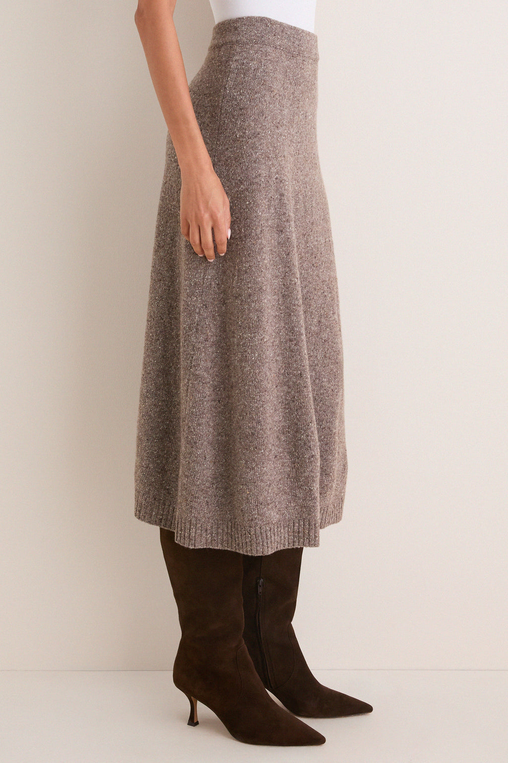Hazelnut Aloa Knitted Skirt