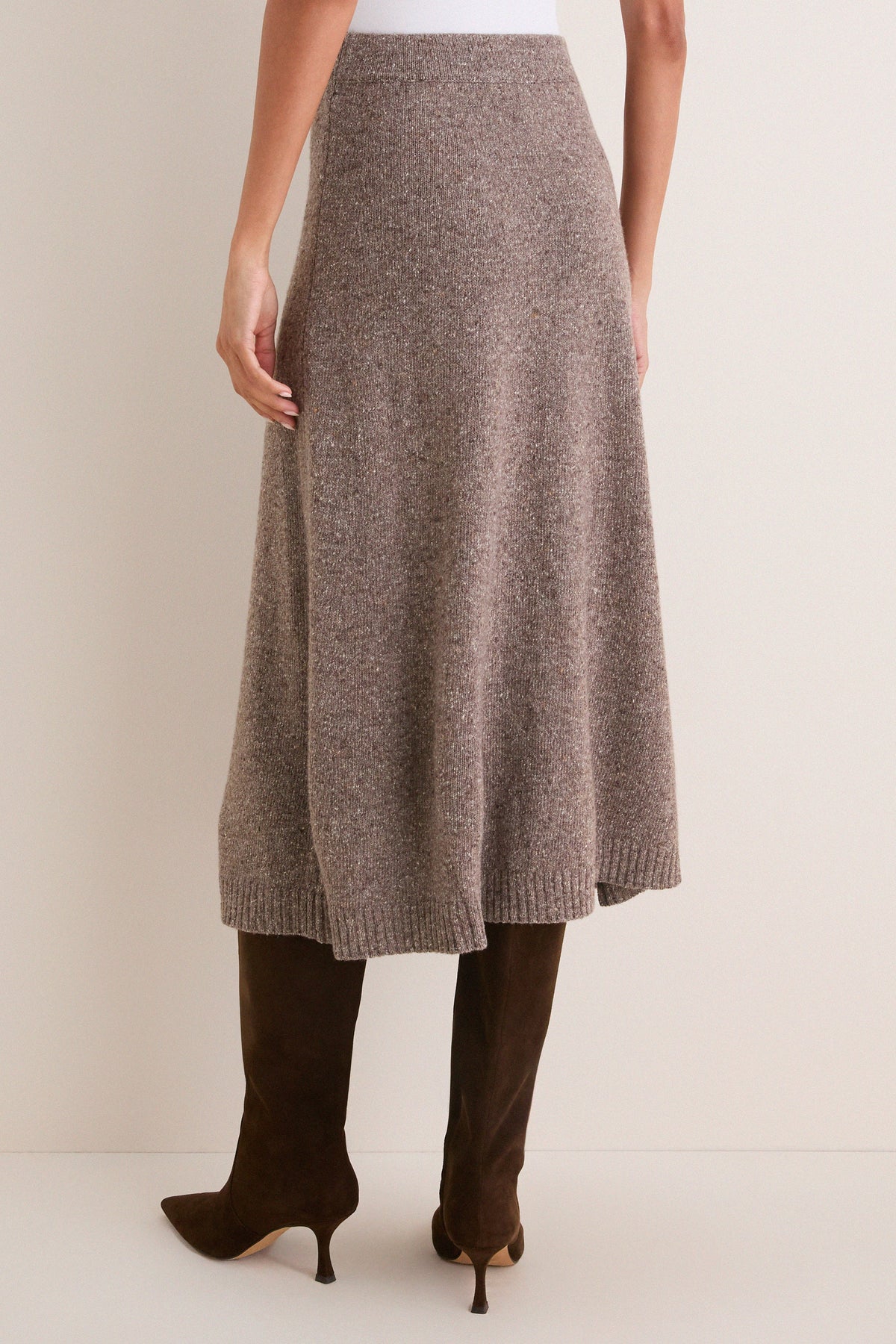 Hazelnut Aloa Knitted Skirt