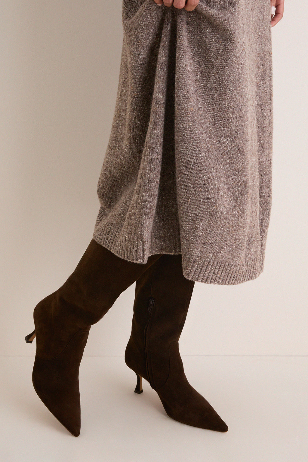 Hazelnut Aloa Knitted Skirt