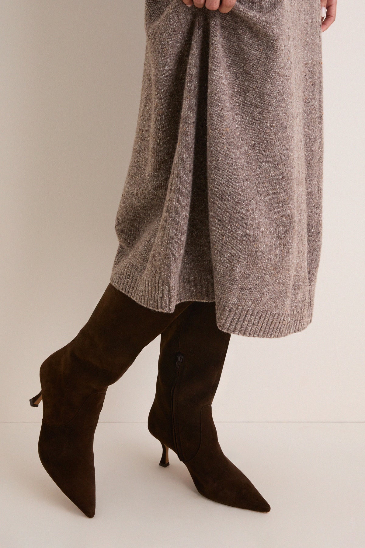 Hazelnut Aloa Knitted Skirt