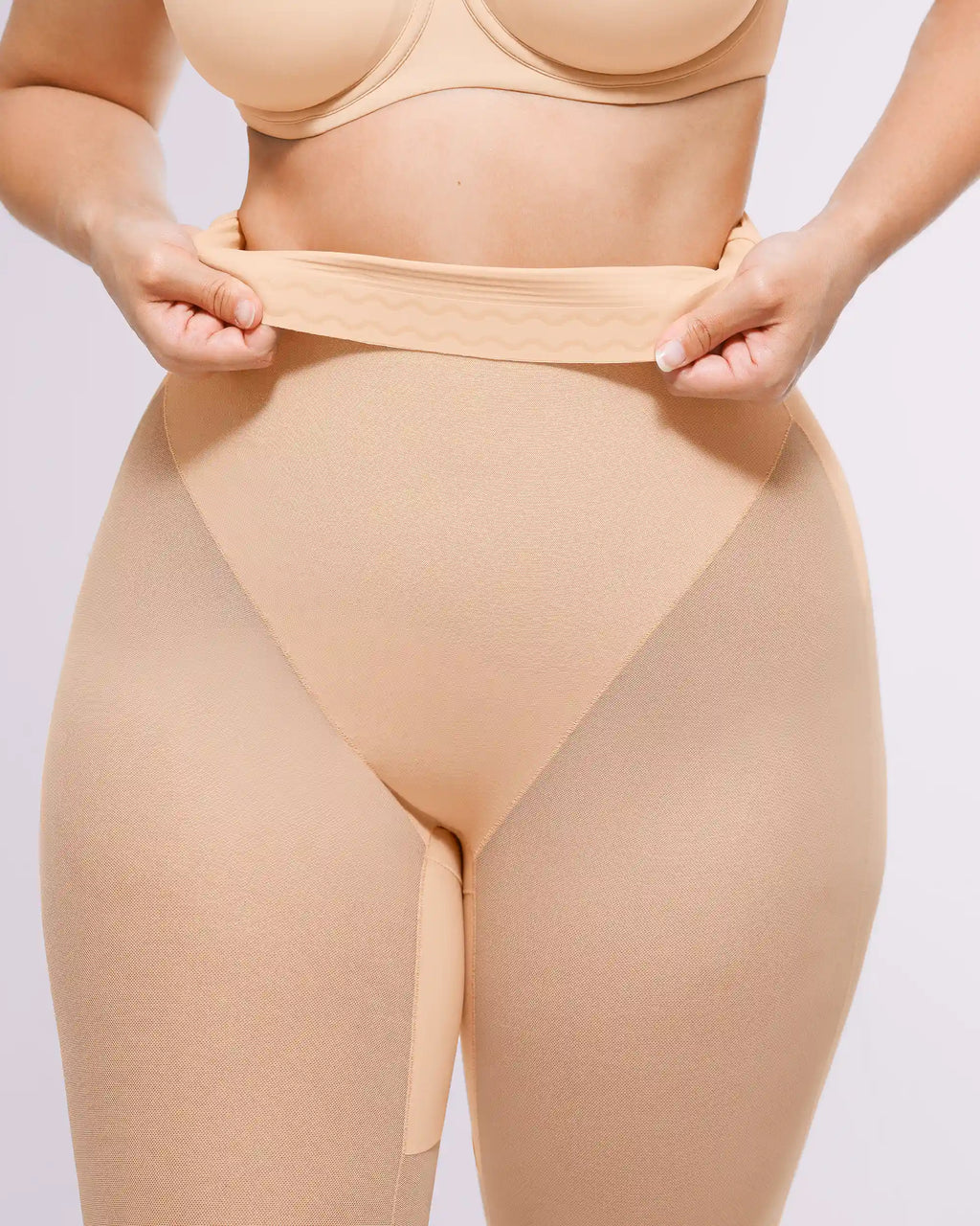 Firm tummy control panel helps smooth and shape the abdominal area