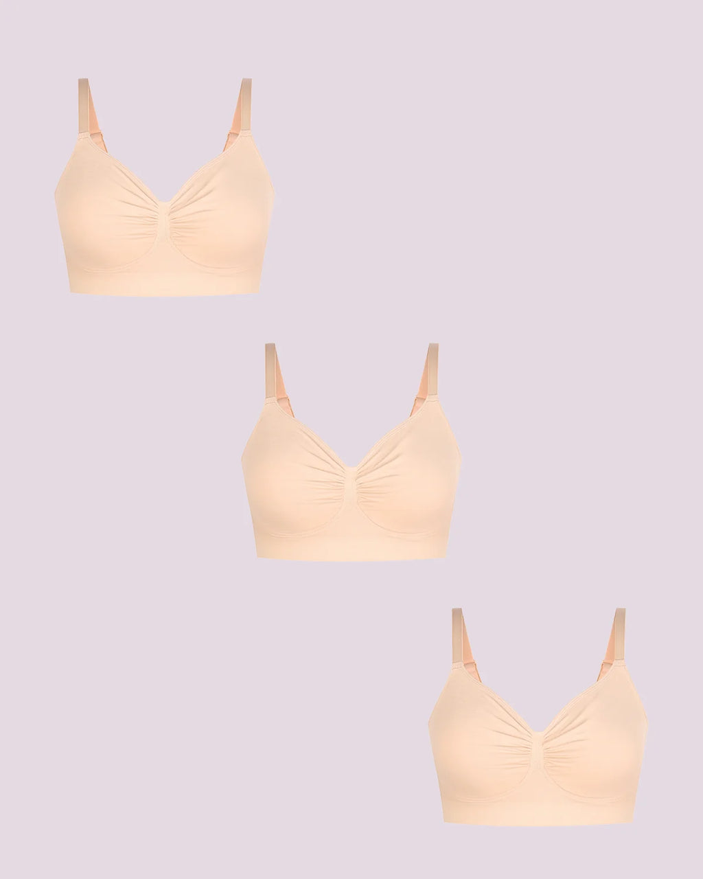Bare Essentials Skin Flow Smooth Unlined Wireless Bra Triple Bundle