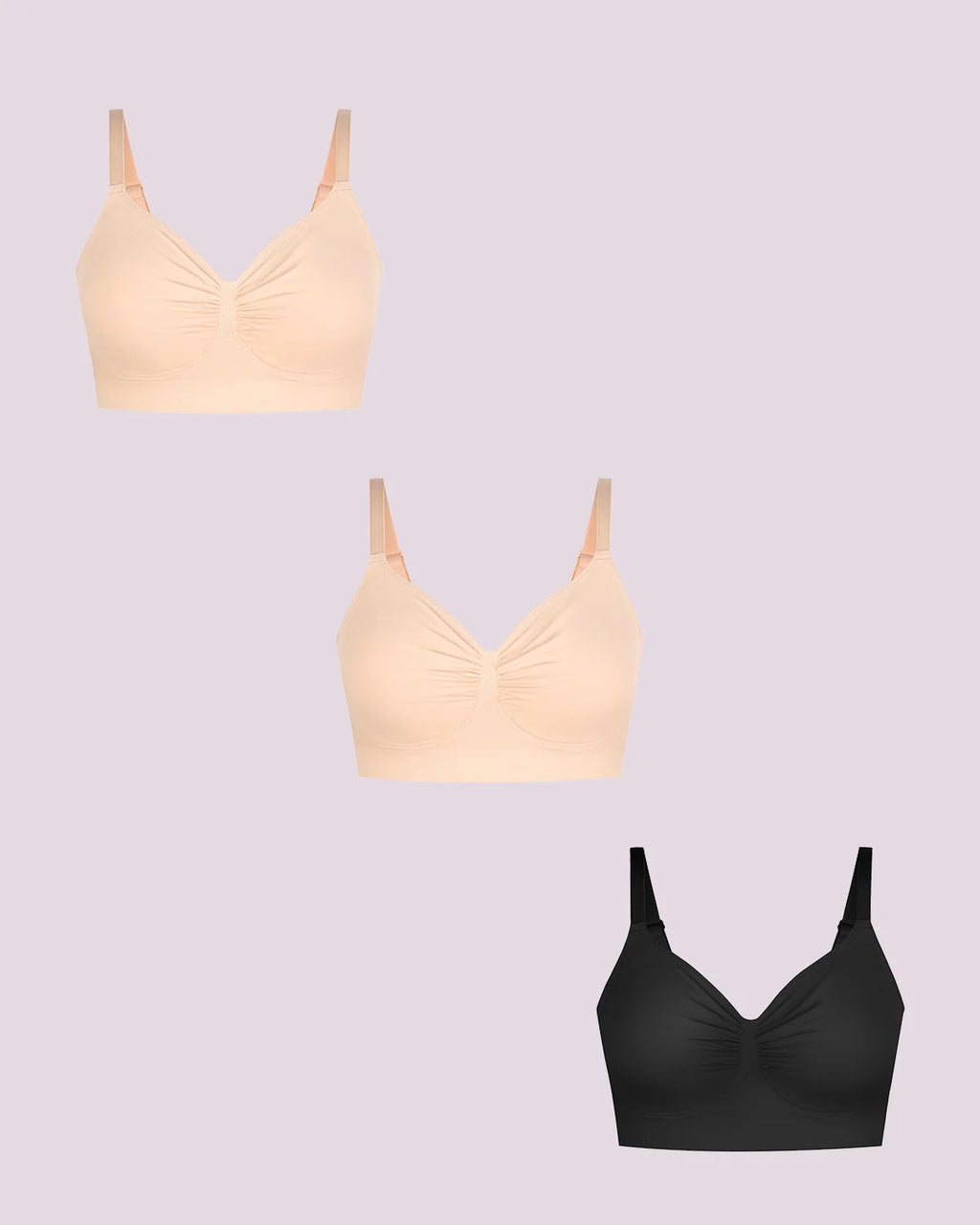 Bare Essentials Skin Flow Smooth Unlined Wireless Bra Triple Bundle