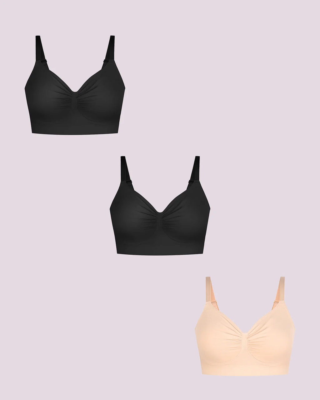 Bare Essentials Skin Flow Smooth Unlined Wireless Bra Triple Bundle