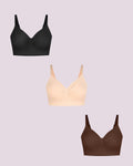 Bare Essentials Skin Flow Smooth Unlined Wireless Bra Triple Bundle