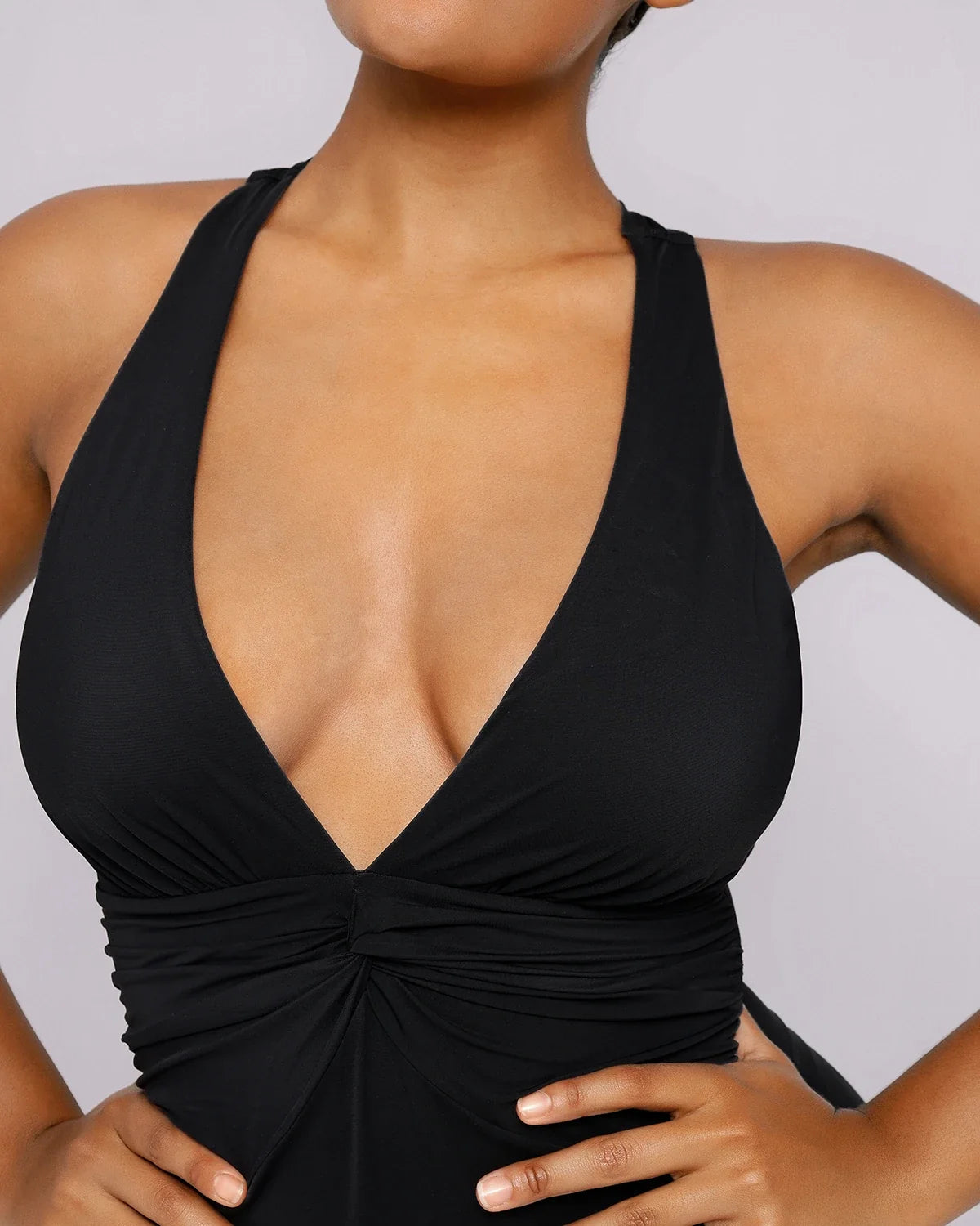Smart Sculpt Ruched Twist-Front Shaping Swimsuit